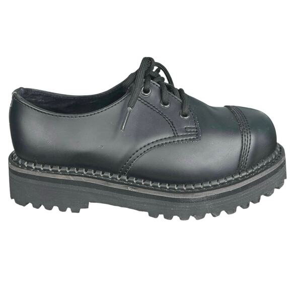 Demonia Unisex Riot 03 Steel Toe Platform Oxfords Size US M 6 W 8 - Picture 1 of 12